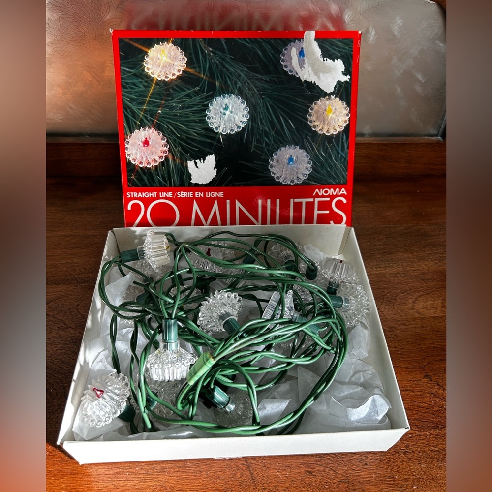 Vintage String of 20 Christmas Minilites - Multi Coloured - with Box